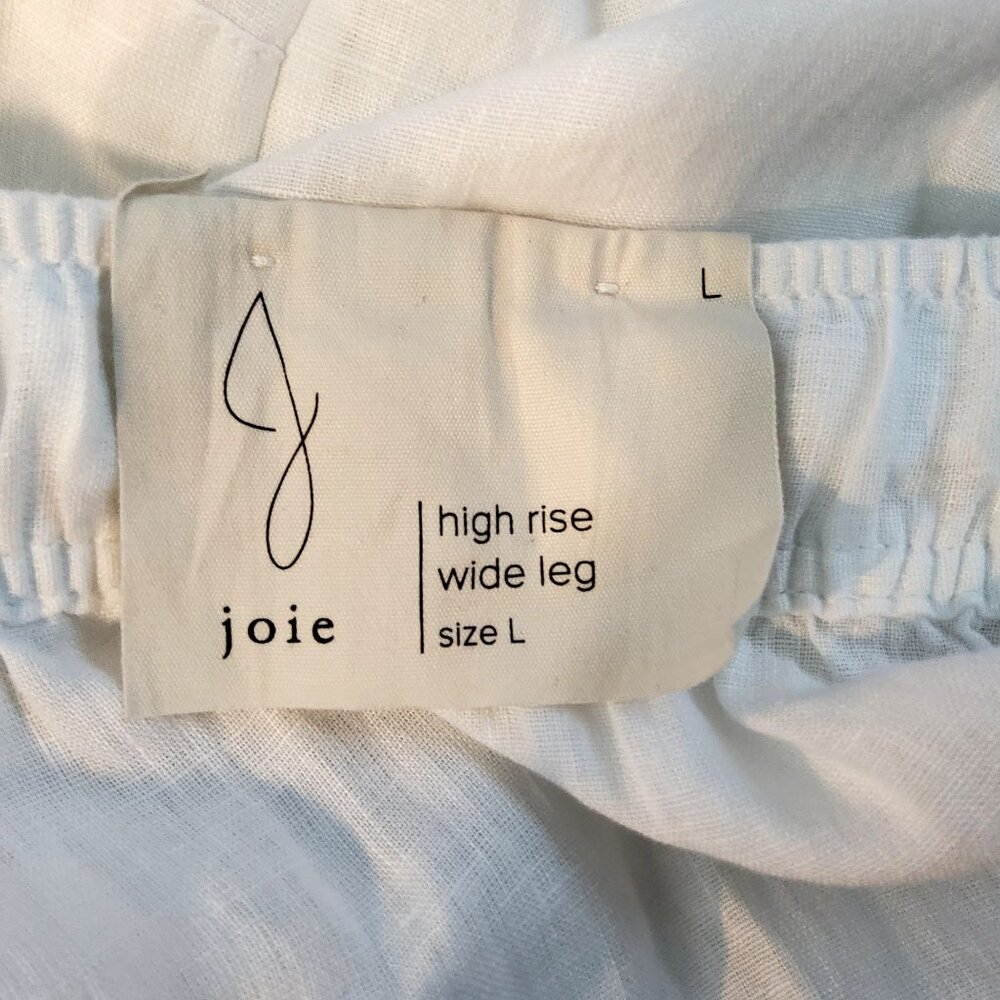 Joie 100% Linen Womens Wide-Leg Pants White Size L Made In Bangladesh - Picture 9 of 9